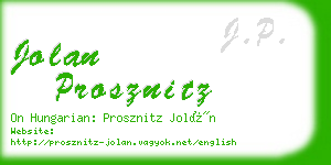 jolan prosznitz business card